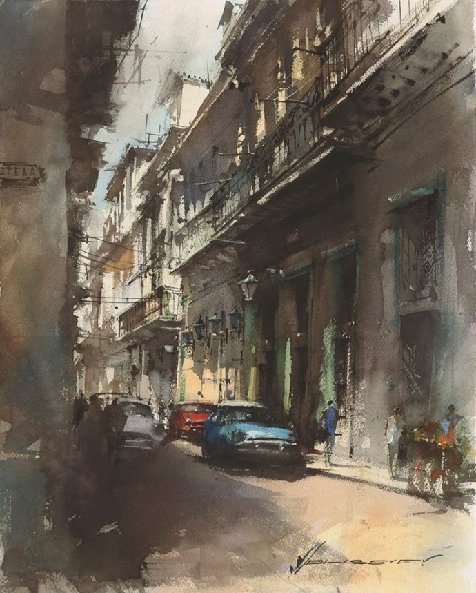 弗拉迪斯拉夫!印象水彩/美国当代艺术家弗拉迪斯拉夫水彩作品