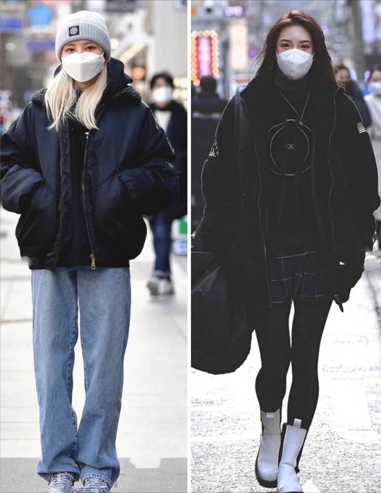 素人|韩国街头素人街拍, 戴着口罩也能感受到时尚感, 衣品超赞!