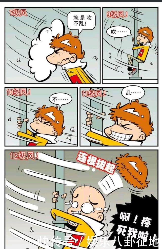 发胶|阿衰漫画大脸妹给阿衰喷了超强发胶定型没想到头发被风连根拔起