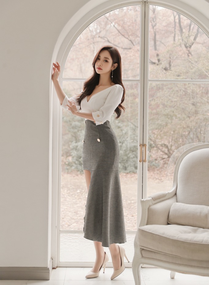 蕉叶|孙允珠:蕉叶翩跹香薰玉兰不对称长裙