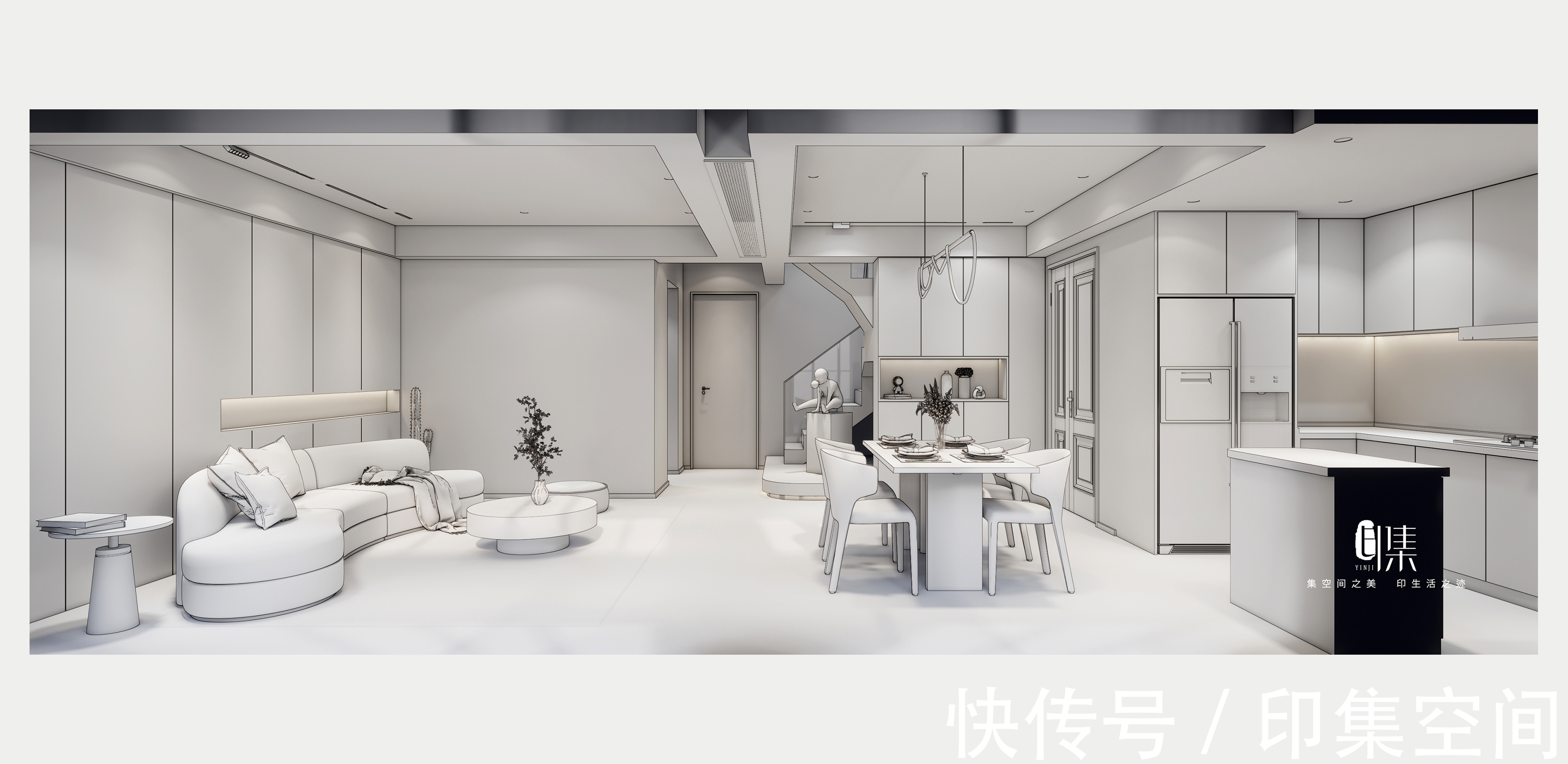 电视墙|极简+悬空电视墙，营造大平层空间感