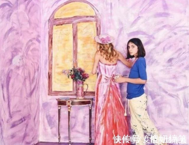 真人#11岁小女生用真人画画,盯着画看10秒钟,画中的人都会动