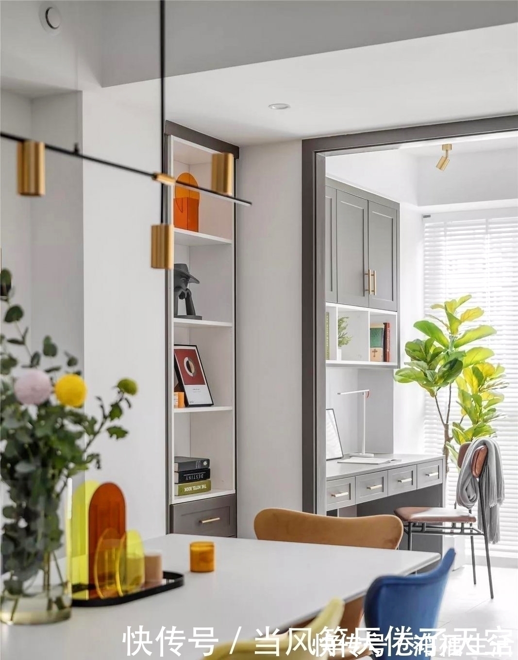 卧室|她家48㎡,拥有三间卧室,超大餐厅,书房客厅合二为一,太聪明了