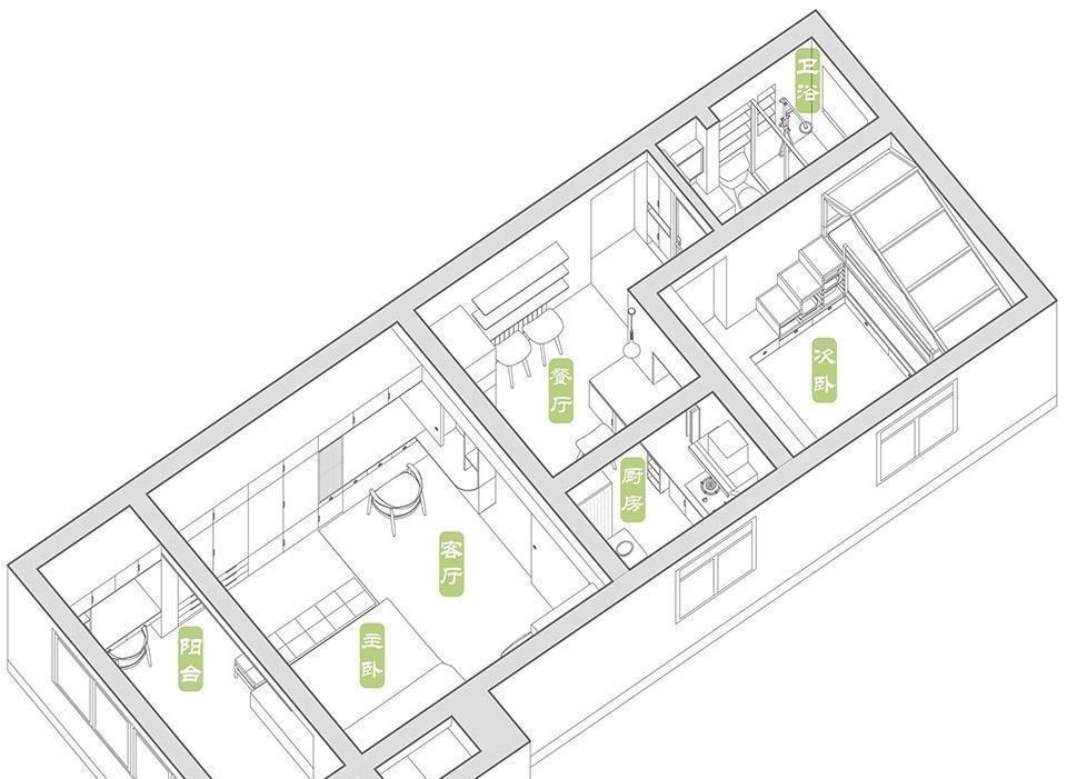 主卧门|45㎡小户型学区房,爆改后“小中见大”,整个家被一眼望穿