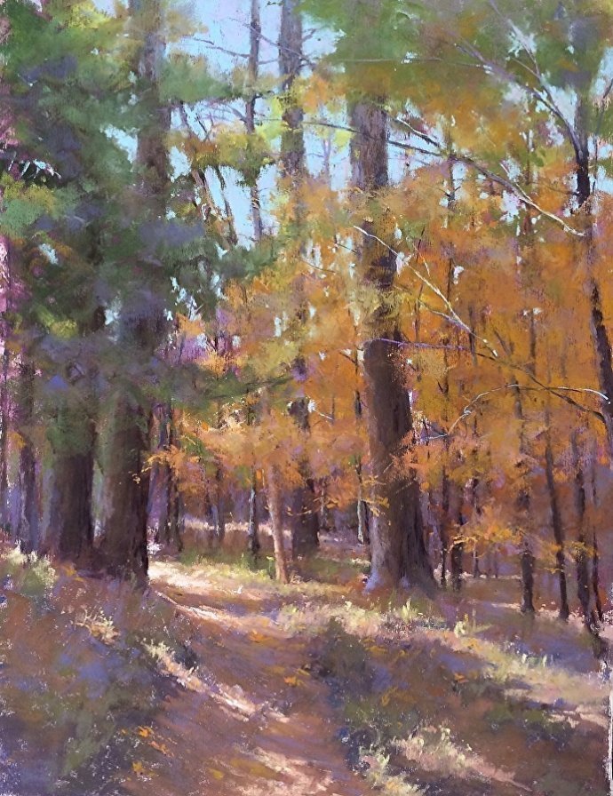 美国#美国艺术家阿奎尔柔和的风景油画,画里充满了阳光温馨美好