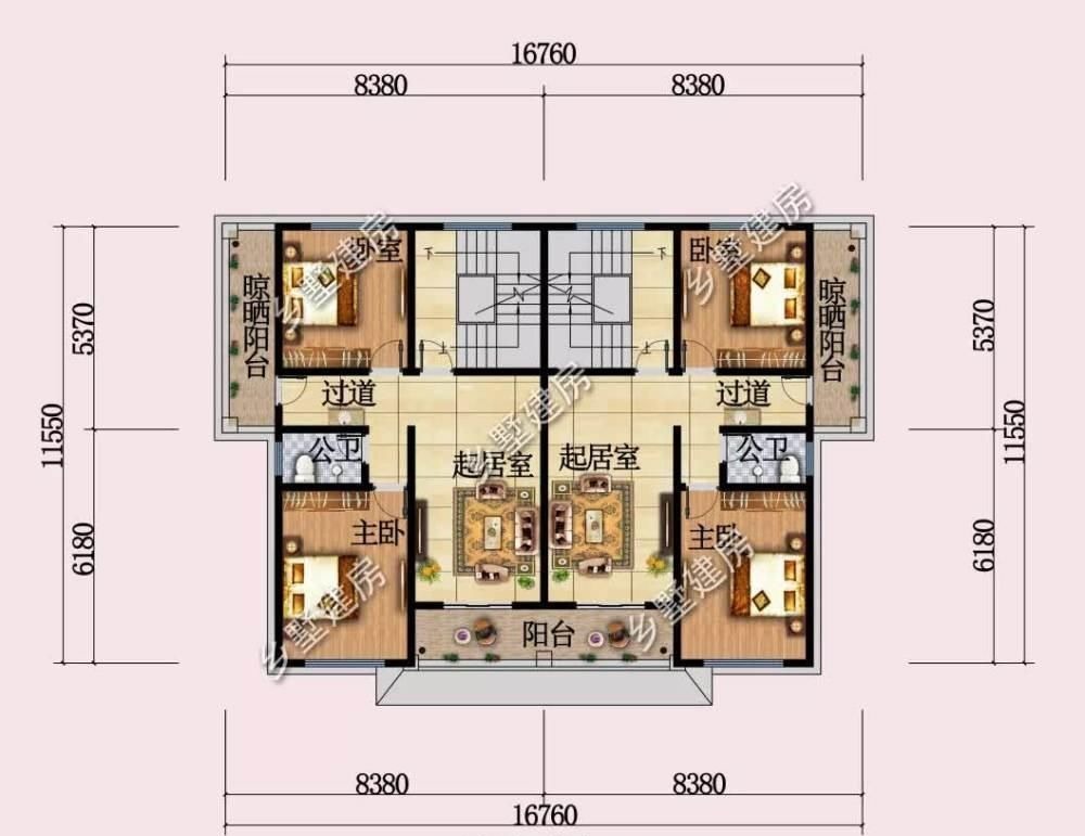 私人空间|占地140平也能建好双拼，既能互相照顾又能有足够的私人空间