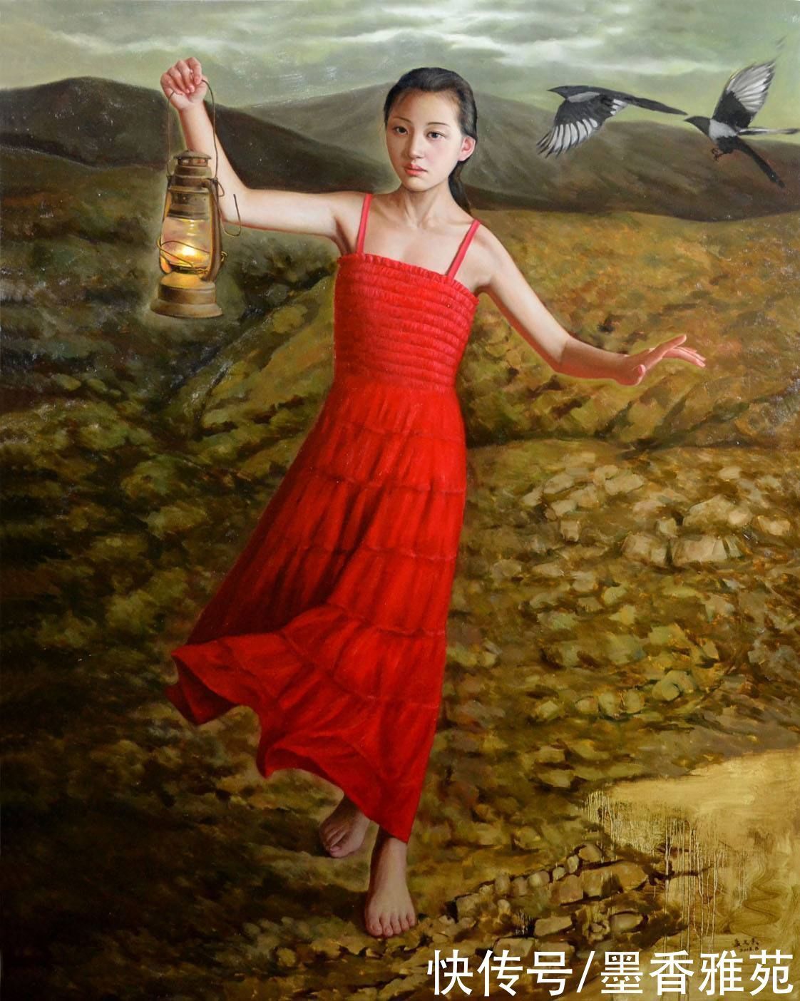 雅致|青年艺术家聂义武人体油画中的少女,有着古典雅致的纯美气息