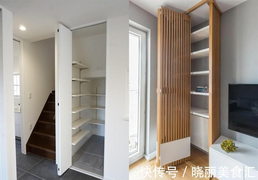 置物墙|做收纳不用柜子,整面置物墙外加滑轨门,个性不占地,少花几千块