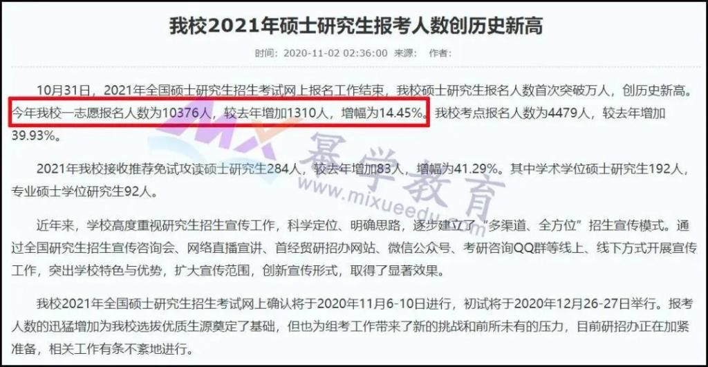 报名|再创新高！最新6所院校发布2021考研报名人数！