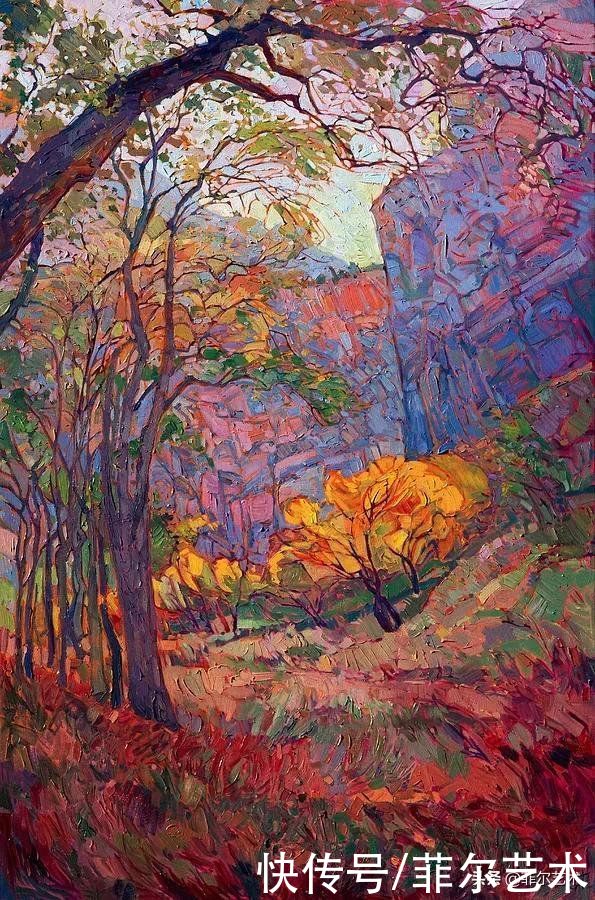 油画|美国女画家艾琳·汉森笔下色彩丰富的风景油画，美极了