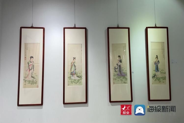 调琴啜茗图|传统工笔仕女画传承人秦生及弟子作品展在青岛金石博物馆开幕