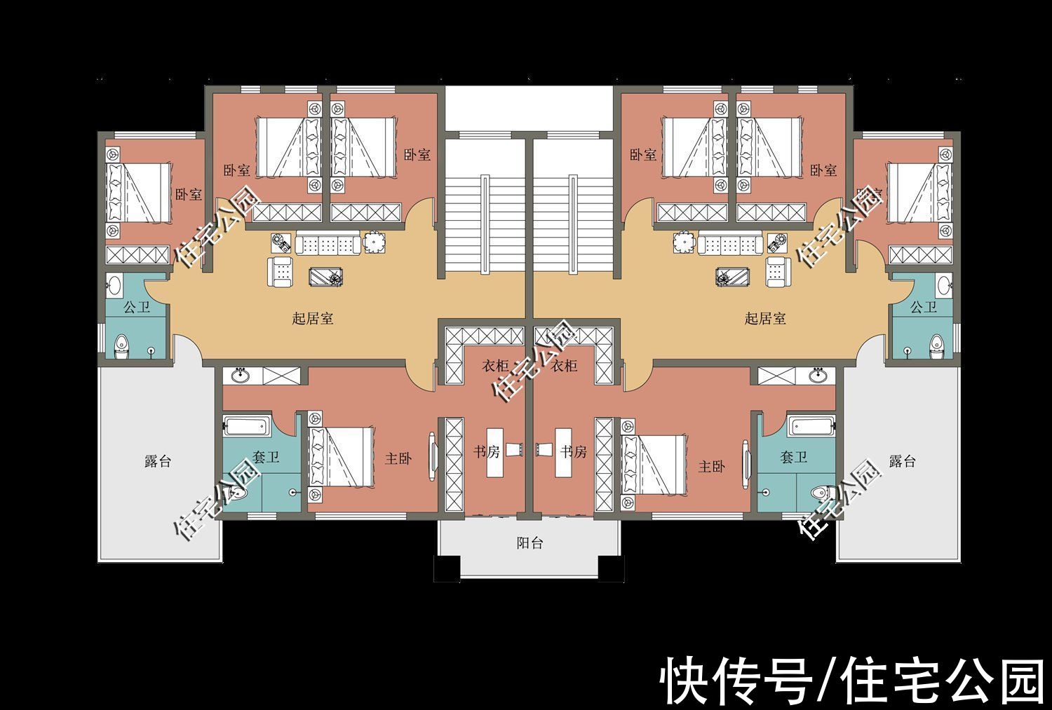 住宅|26×22米双拼大宅，兄弟姐妹再也不愁分家难，父母赡养也有去处