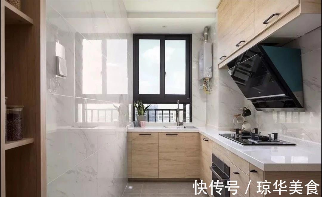 实用|小厨房别光知道装L型橱柜,贴边打20公分不对称U型柜,更实用!