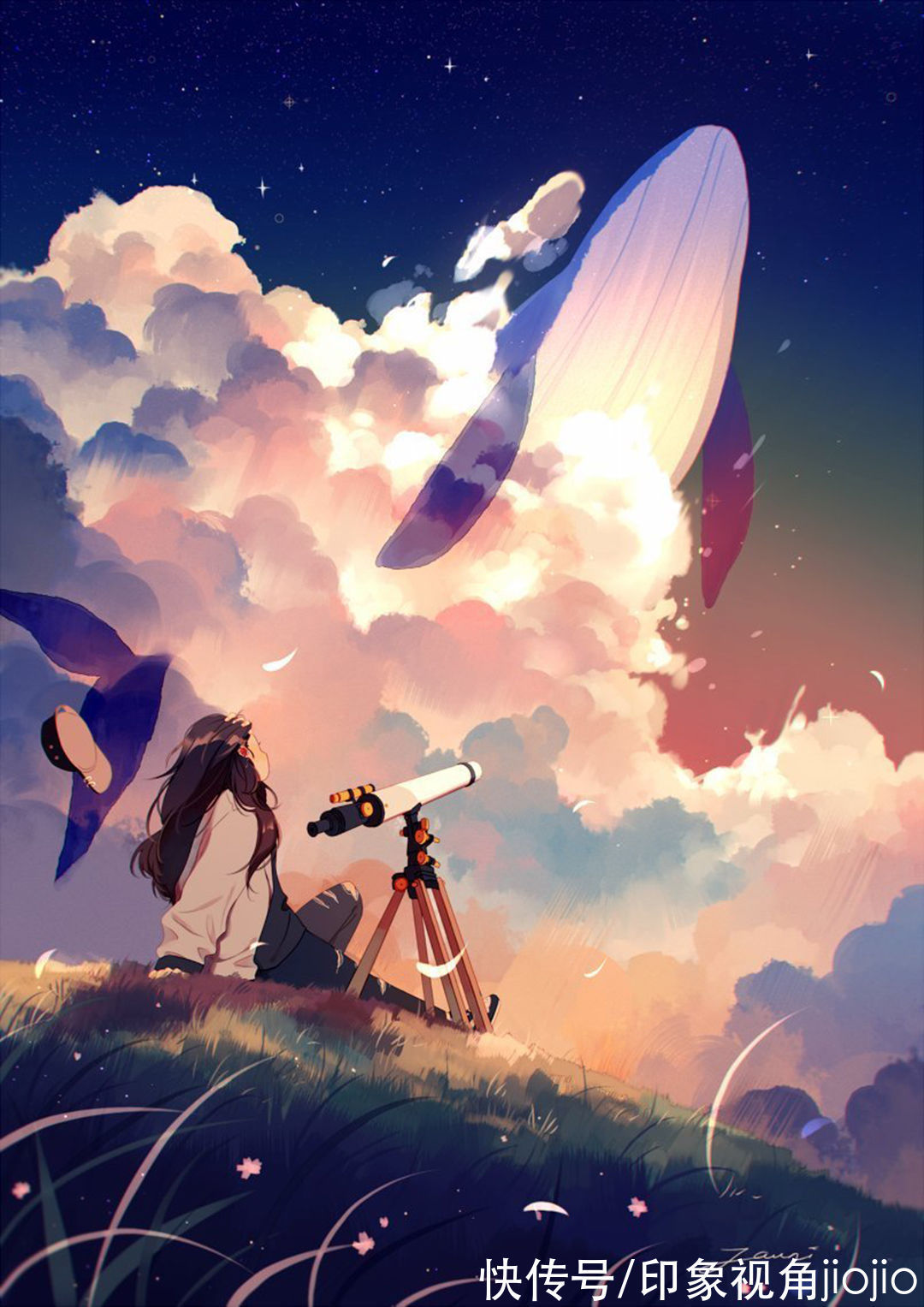 插画@治愈系人物插画作品,色彩中有着独特的朦胧美