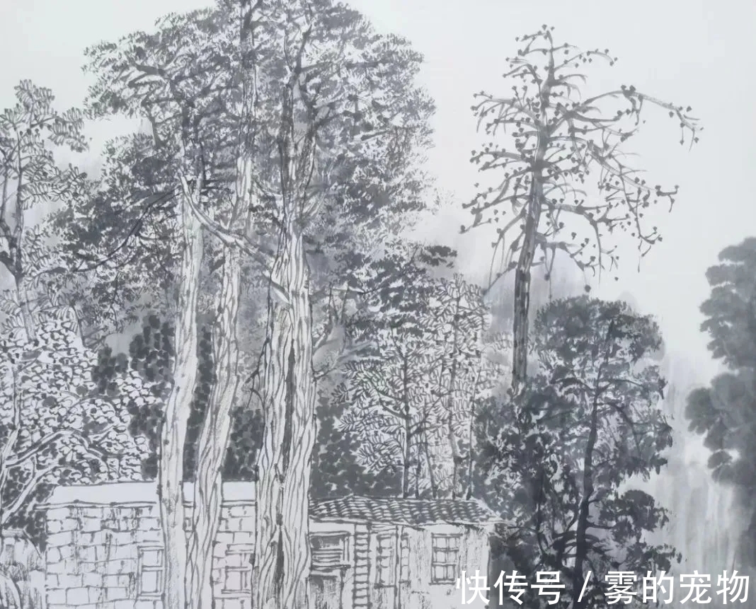 满维起#中国水墨画院|清幽静雅,满维起水墨写生