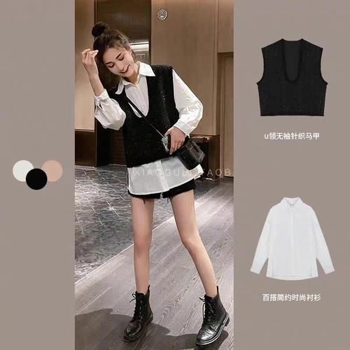 衬衫＋马甲的神仙搭配，时髦精看到都喜欢！又甜又优雅