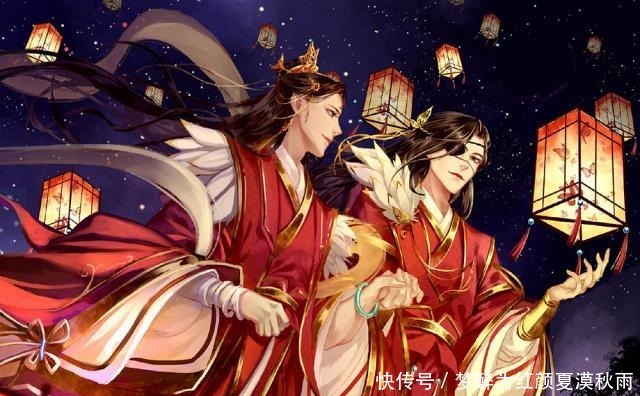 《天官赐福》谢怜的生日到了，画师的贺图好美，花花的惊喜是啥