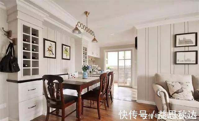 美好的时光|95平清新美式,餐厅酒柜+卡座+收纳柜一体,设计实在太赞了!