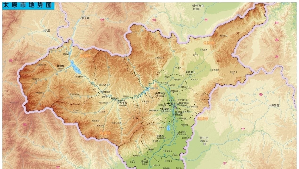 山西省|12张地形图，快速了解山西省各市