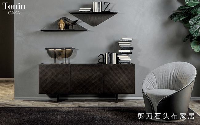 意大利家具|意大利家具TONIN CASA:灵动的客厅边柜,满满的艺术感