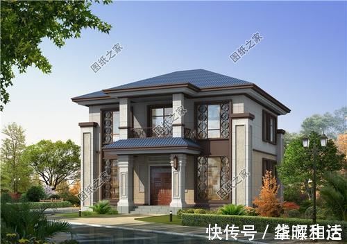 自建|进深九米的农村二层自建房屋图,拿图建房,省心省力还省钱
