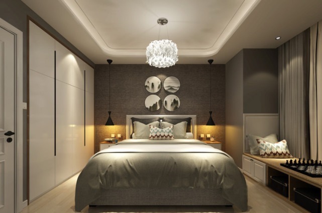 现代风|120平现代风开放三居室,将卧室改为书房很方便