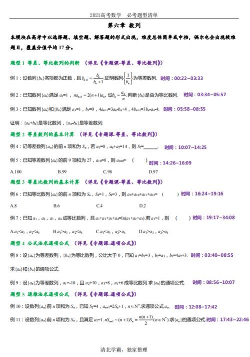 2021年高考数学知识清单来了，必考题型+技巧分析，想逆袭就进来