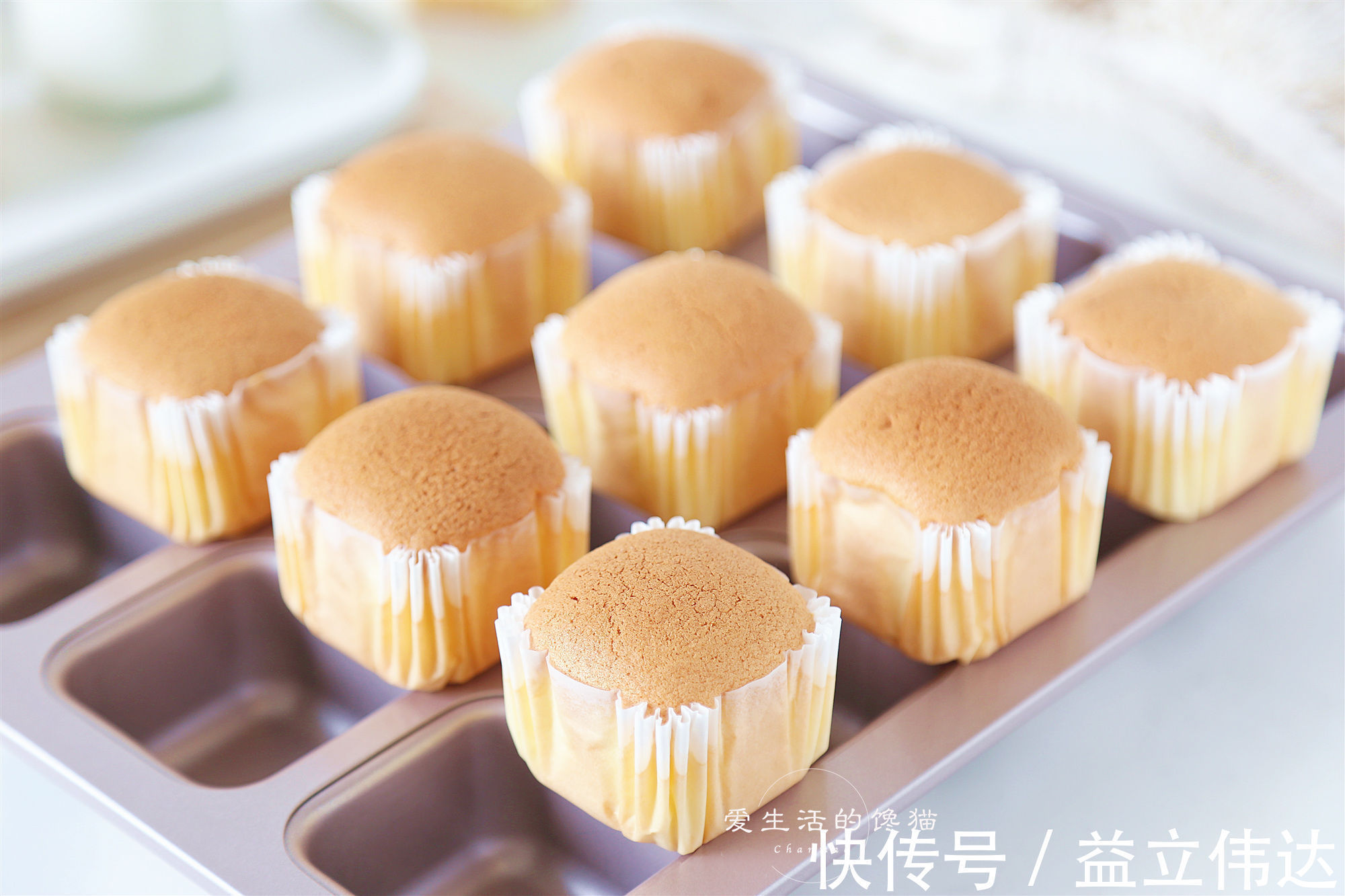 戚风蛋糕|零失败的快手纸杯蛋糕，不开裂，不回缩，小白一次成功，快收藏！
