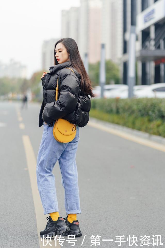 棉服 + 直筒裤,上班上学照着穿!