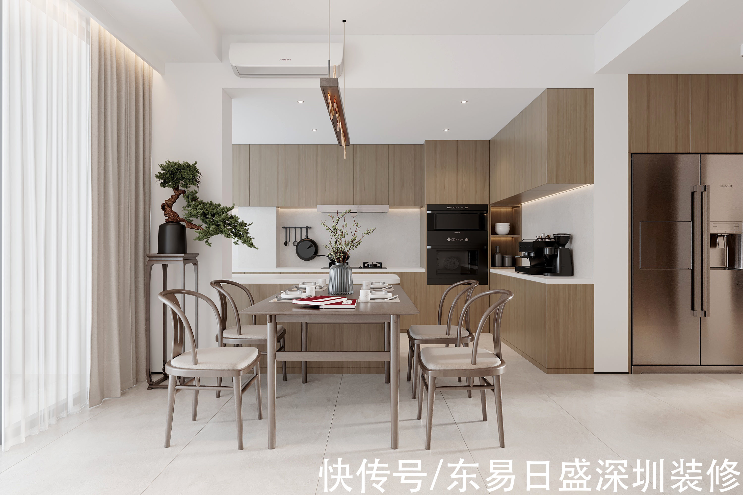 装修|深圳装修：295㎡公园大地极简+新中式，年轻人都爱的设计