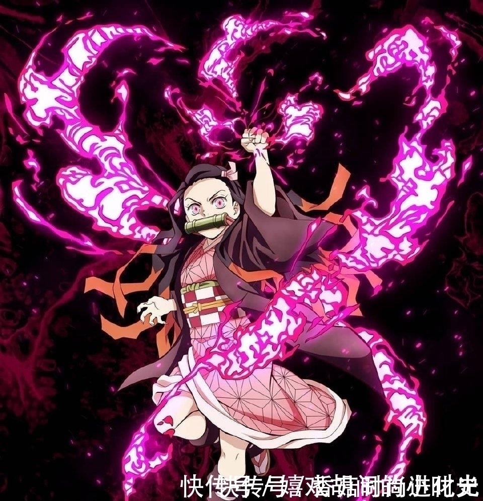 弥豆子|画师绘制《鬼灭之刃》同人,角色开启大招的瞬间,弥豆子太美了