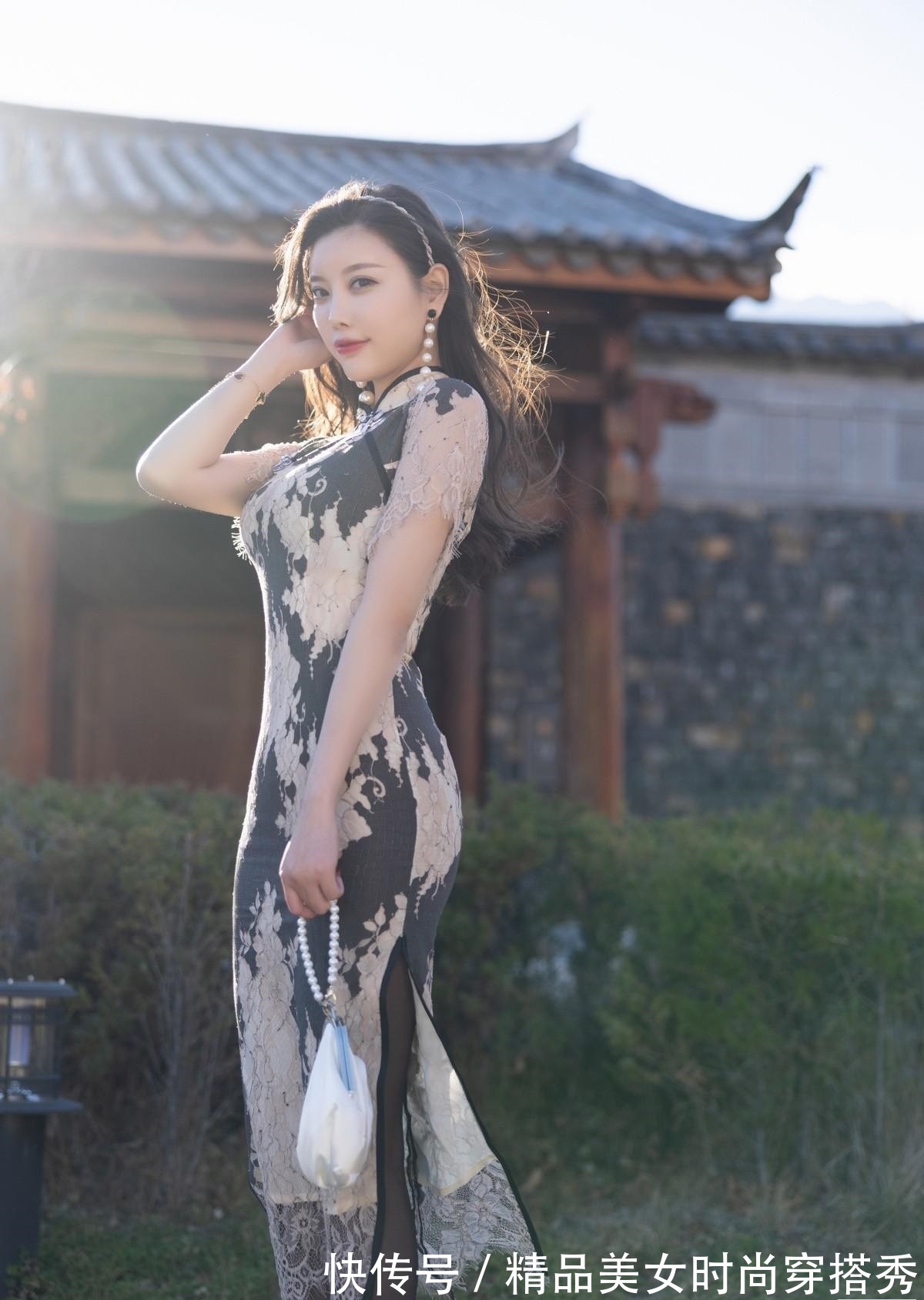 蕾丝 当蕾丝碰撞上旗袍,优雅的美简直无法用言语来诉说