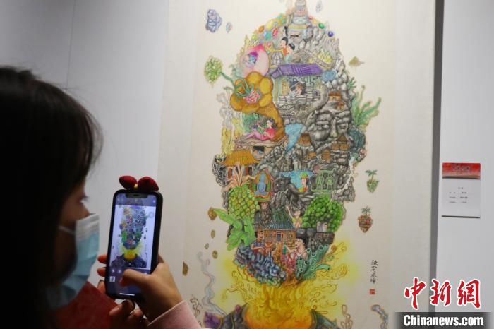 书画联展#第三届赣台高校书画联展开幕 展出赣台书画作品210件