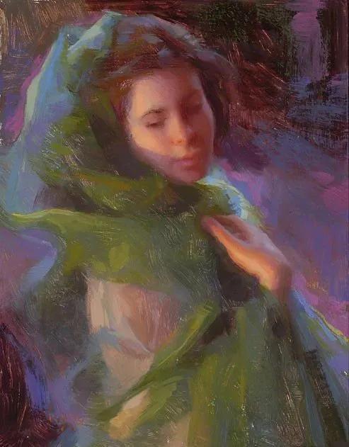 油画作品|好久没见过这么准的造型了,她的用色也超扎实!