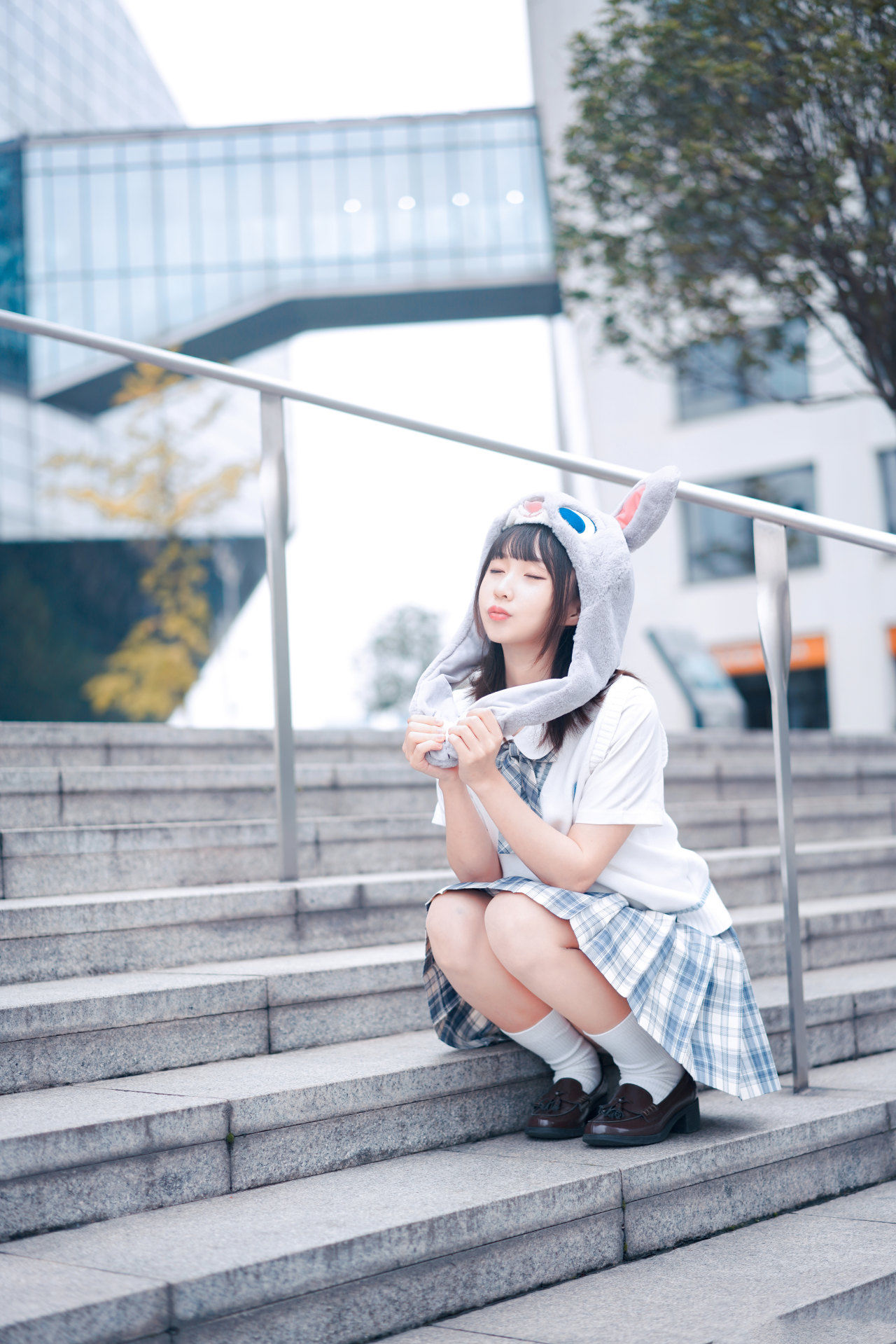 私影|jk私影，是隐藏在兔子头套下的双马尾