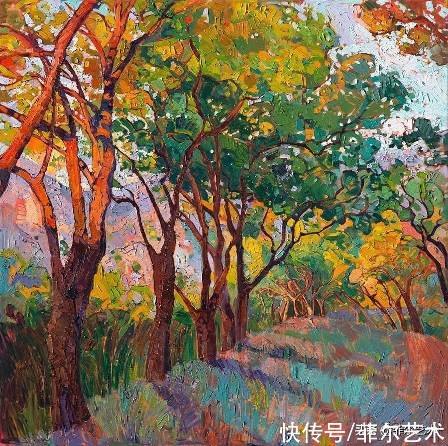 油画|美国女画家艾琳·汉森笔下色彩丰富的风景油画，美极了