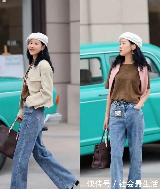 针织衫 一条牛仔裤的穿搭灵感中年女人记住这几个穿搭方法,时髦又气质!