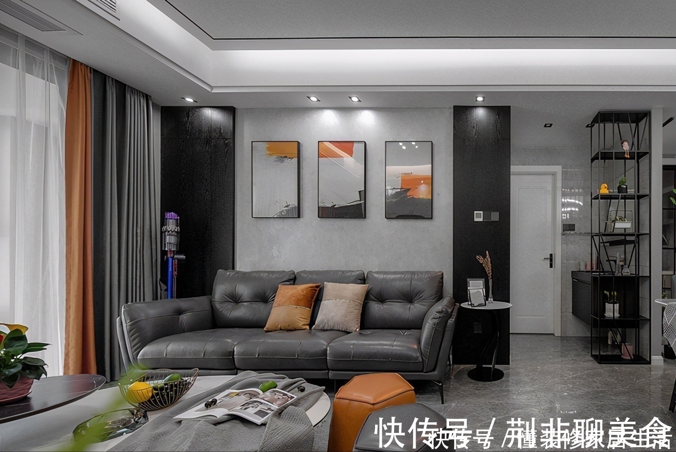 客厅|花15W装修104㎡三居室,现代风格实景,全房满满的高级感