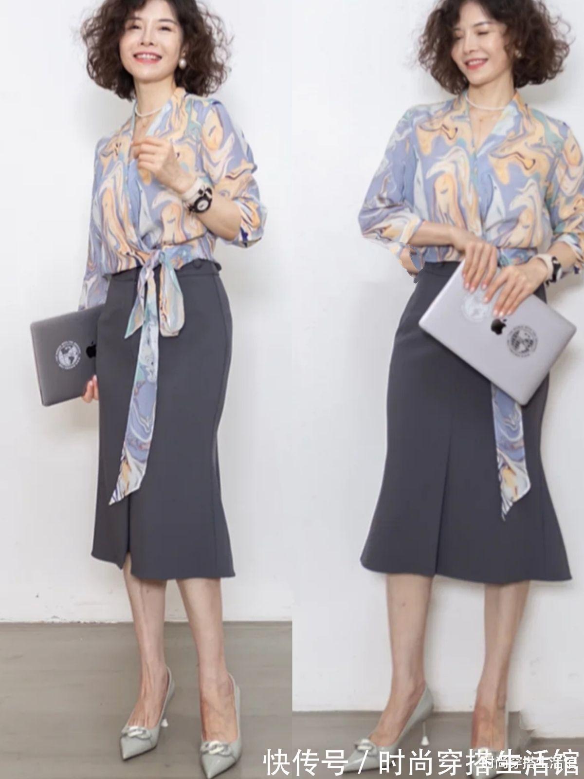 大长腿|衬衫下面尽量不要只配西装裤，今年流行这样穿，时髦显瘦又高级