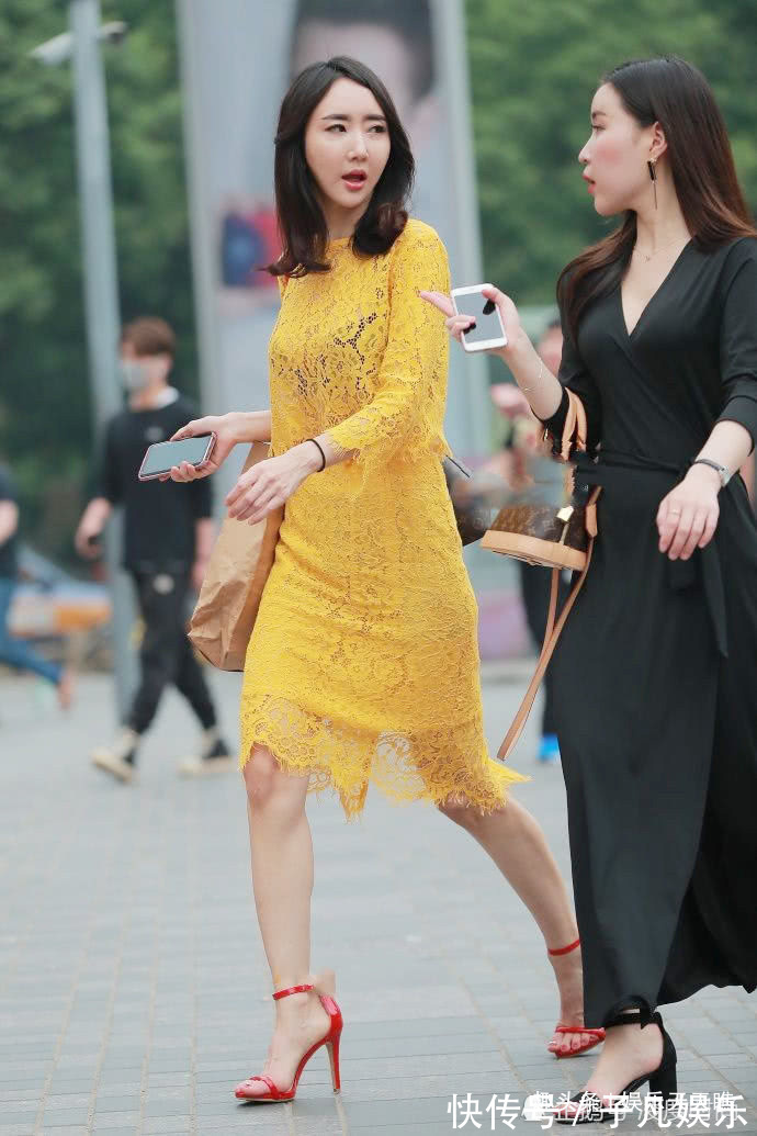 蕾丝裙 黄色蕾丝裙美女,高贵精致,展现异域情怀和优雅知性的气质