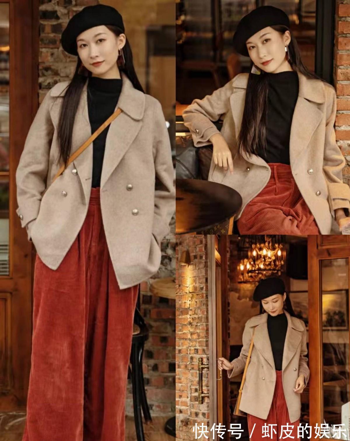 棕色 秋冬穿灯芯绒裤抗冻又防风,这样搭配复古又大气,难怪大家都喜欢