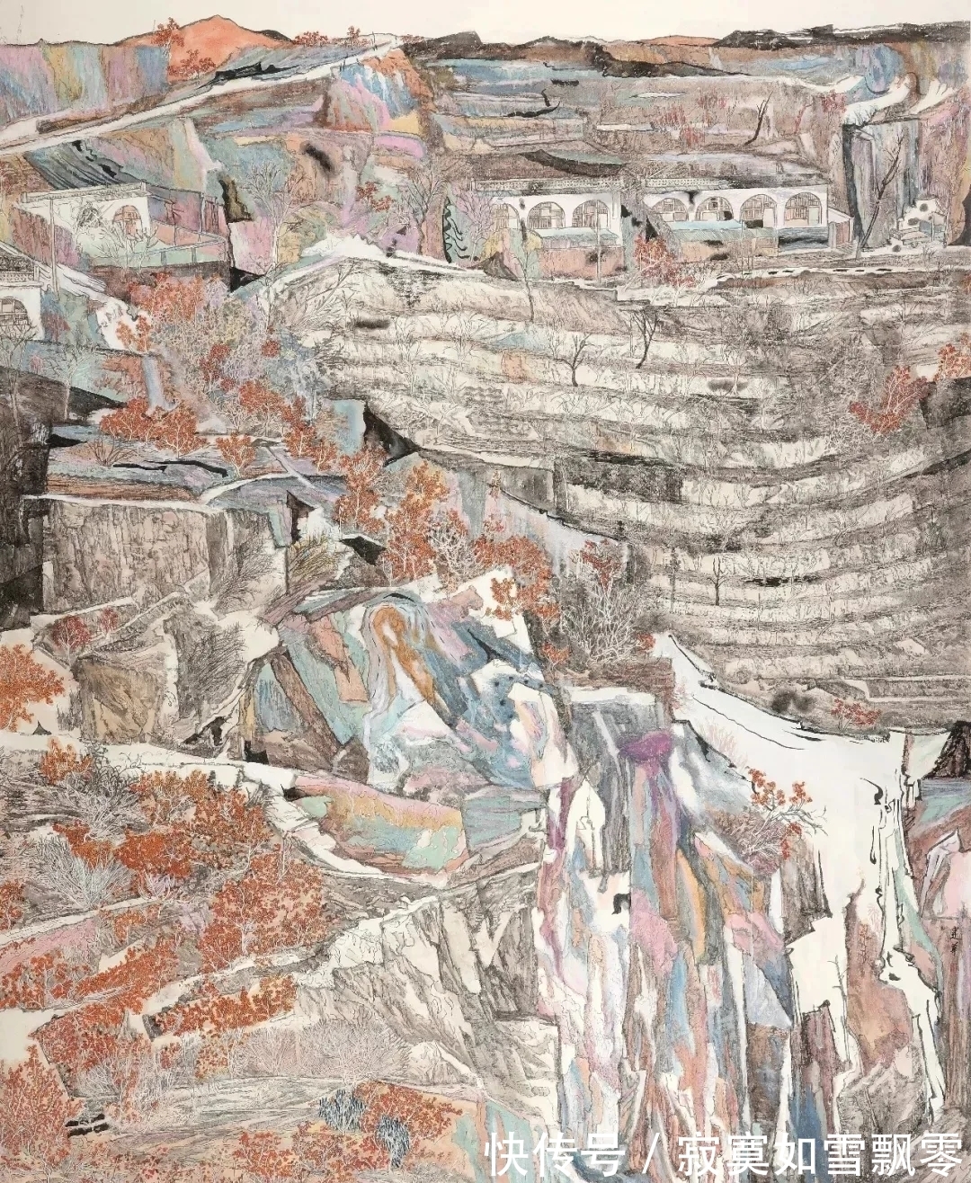 于建华&一个江南女子的山水画,全是北方的山北方的水,气势不凡!