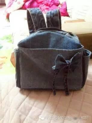 一条牛仔裤大改造成小书包+手提包+小棉鞋