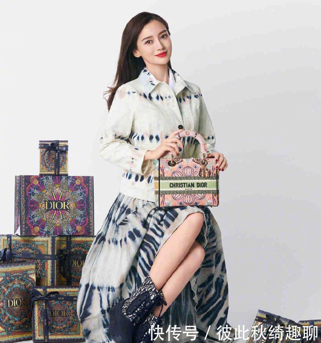 手袋|angelababy品牌圣诞大片来袭~晕染造型搭配拼饰手袋