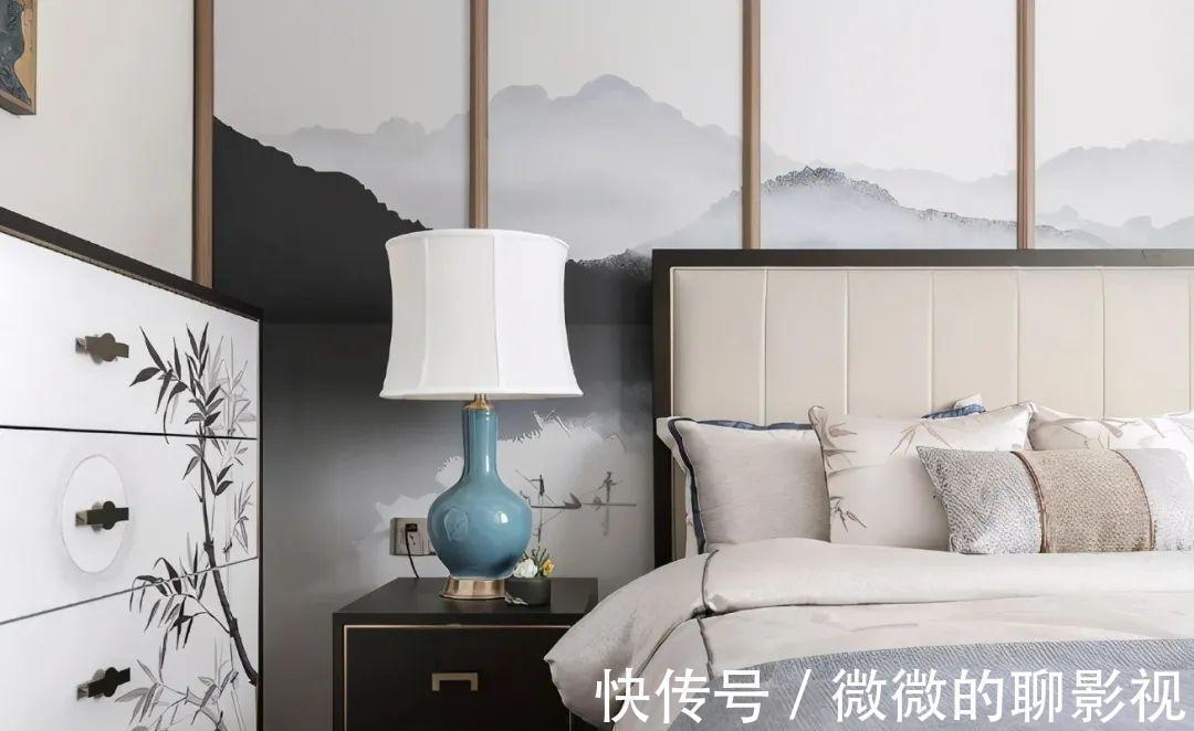 烟灰蓝|125㎡现代中式风新房,全屋烟灰蓝配色,清爽明亮!