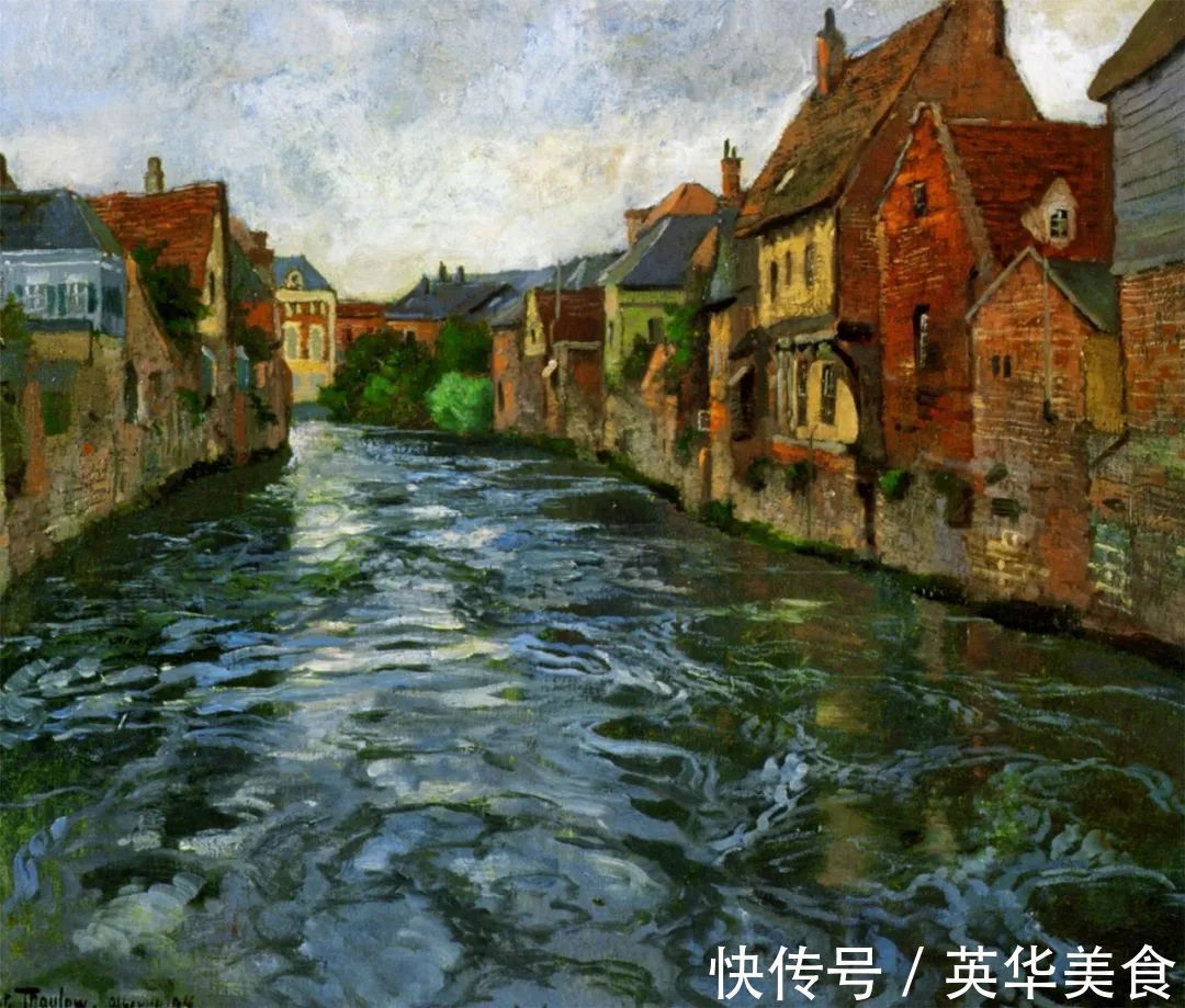 小溪|水与光的刻画,弗里茨的油画真是美妙至极