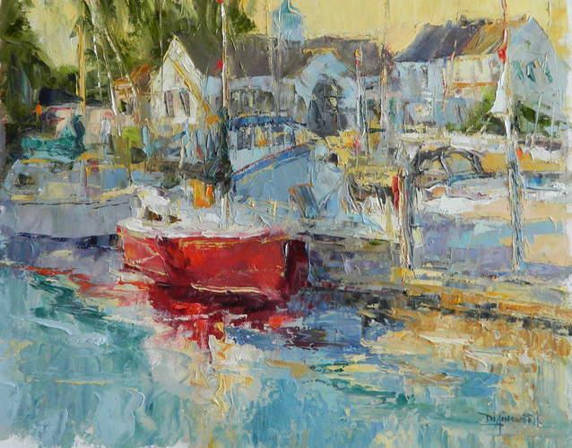 塔尔萨大学&窗外的景色 浓郁的色彩，戴安娜·恩斯沃思的风景油画