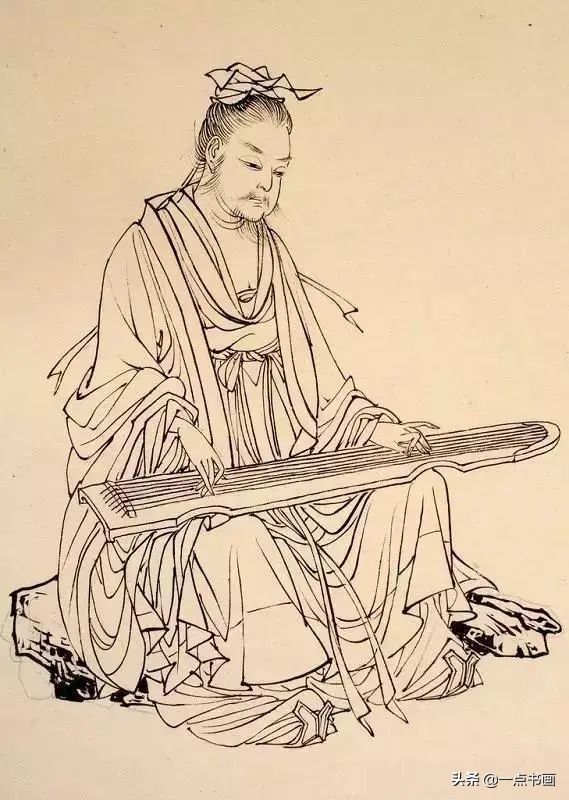 白描！他的白描被评为“当代第一”，画仕女独辟蹊径