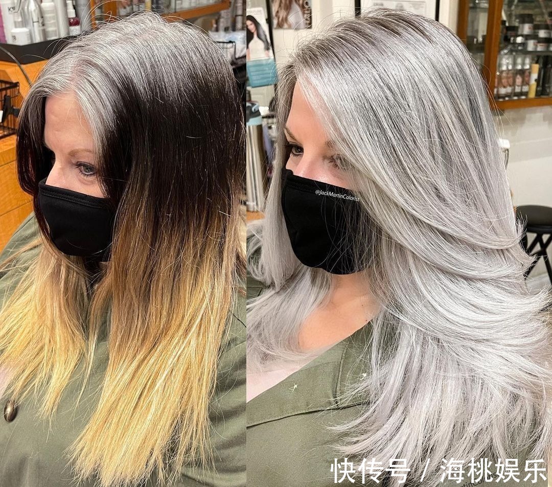 发色 头发花白的阿姨别再染发了,学学这13位阿姨,时尚好看显年轻