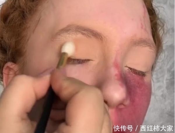 青色|半张脸都是胎记,化妆后却美到惊艳!网友:化妆师太厉害了